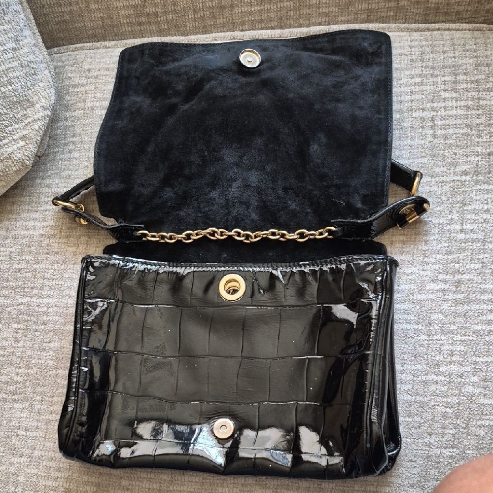 Yves SAINT Laurent, River Gauche,patent Leather Catwalk Flap Bag - Picture 6 of 11